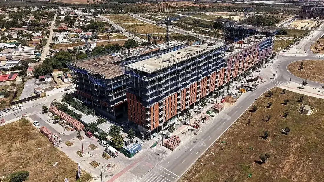 Vista aérea de una promoción inmobiliaria