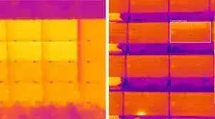 Imagen termográfica aérea de una planta solar