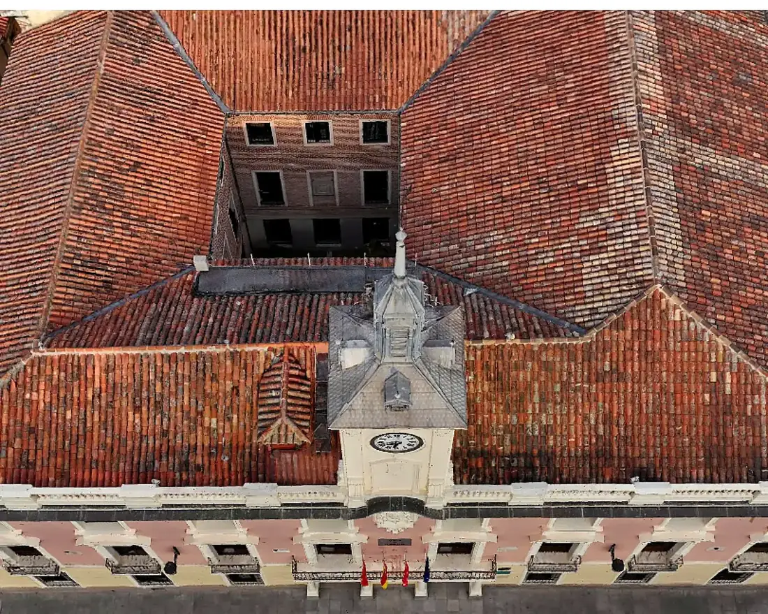 Modelo 3D de la cubierta de un edificio histórico levantado con dron